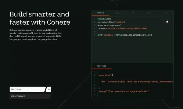 Cohere |  Building the Future of AI - Landing design inspiration