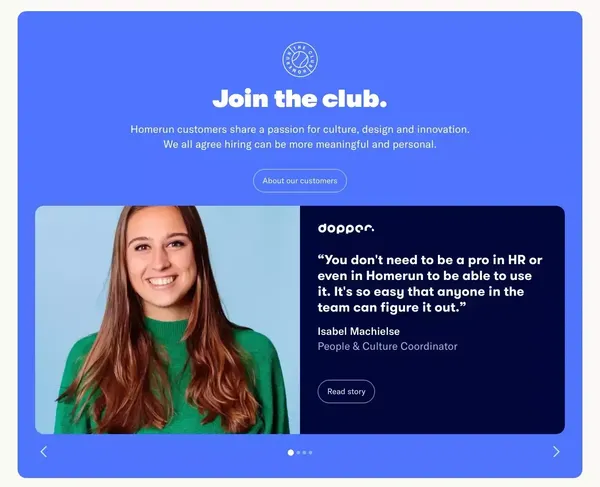 Homerun: where hiring comes together - Landing design inspiration