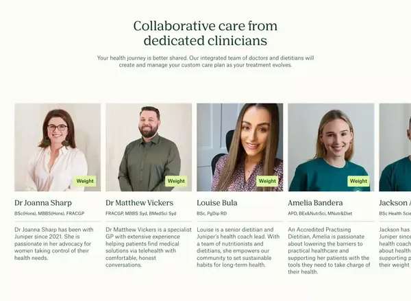 Juniper | Modern Healthcare Treatments For All Women - Landing design inspiration
