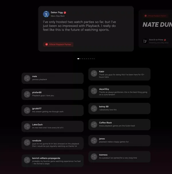 Watch live sports with your community - Landing design inspiration