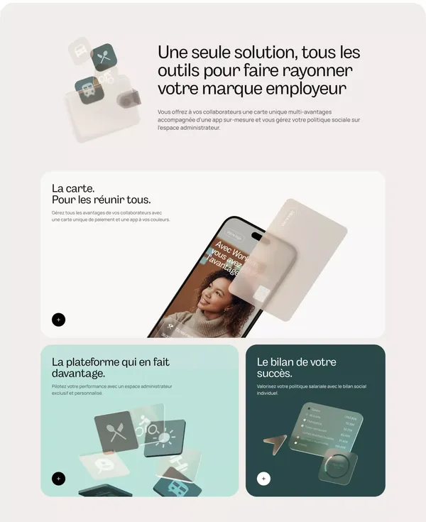 Worklife - Les avantages salariés au cœur de votre politique RH - Landing design inspiration