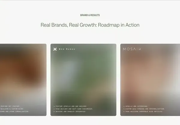 Roadmap | The first ROI-driven Toolkit for Shopify brands. - Landing design inspiration
