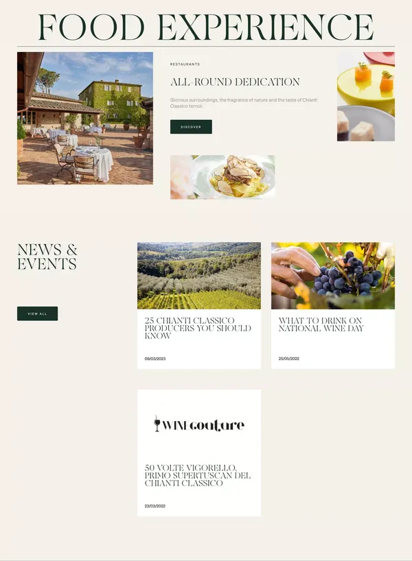 San Felice: the historic Tuscan vineyard, winery and 5* hotel | Borgo San Felice - Landing design inspiration