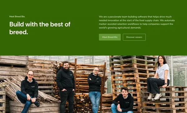 Breed Bio - Landing design inspiration