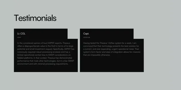 THESEUS - Landing design inspiration