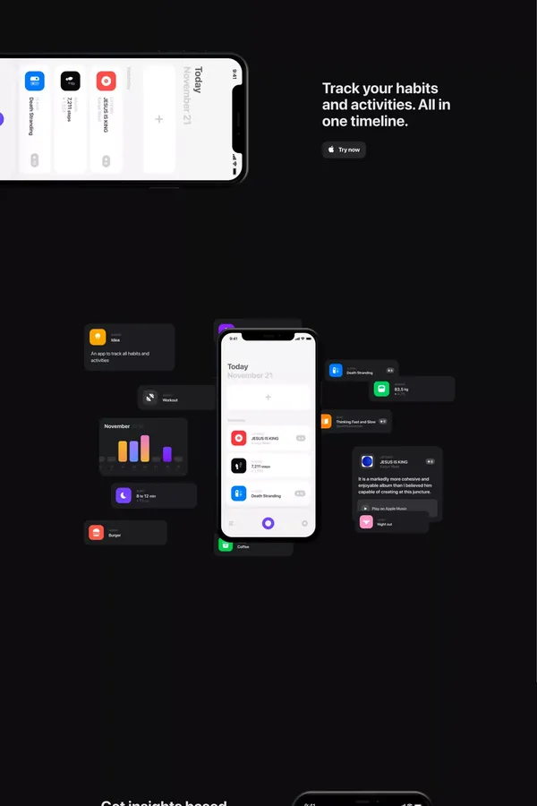 Haptic - The entire history of you - Landing design inspiration