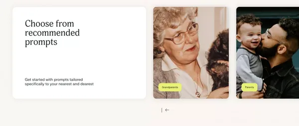 Remento: Capture family stories - Landing design inspiration