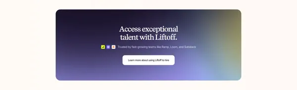 Liftoff | Find incredible people, through people you trust - Landing design inspiration