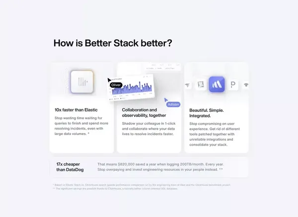 Better Stack: Spot, Resolve, and Prevent Downtime. - Landing design inspiration