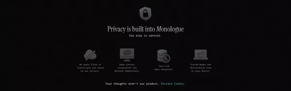 Monologue | Effortless voice dictation so you can work 3x faster - Landing design inspiration