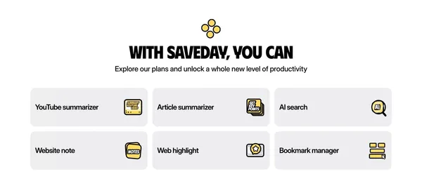 SaveDay - Your Super Smart Knowledge Hub - Landing design inspiration