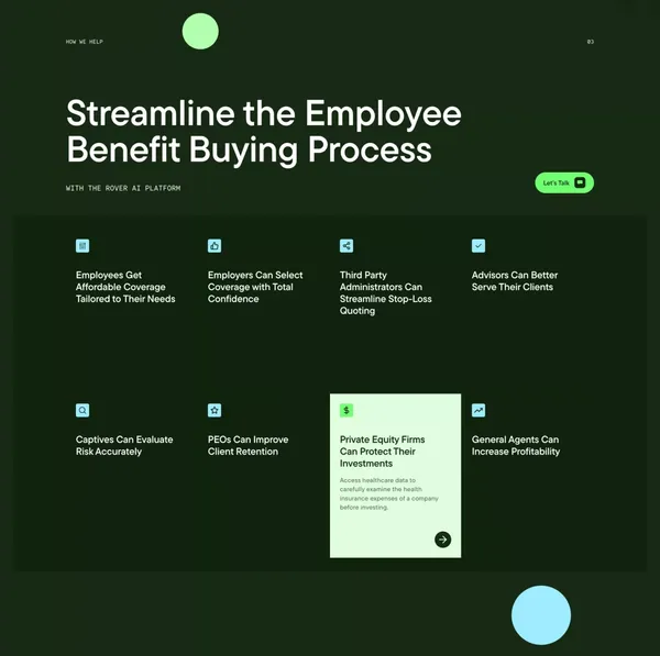 Rover AI | Alternative healthcare plans for small business - Landing design inspiration