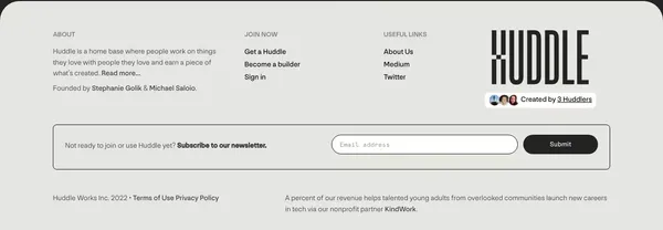 Huddle - Landing design inspiration