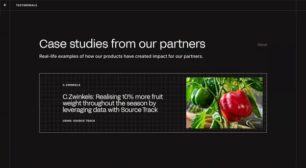 Source.ag Empowering greenhouse growers with AI - Landing design inspiration