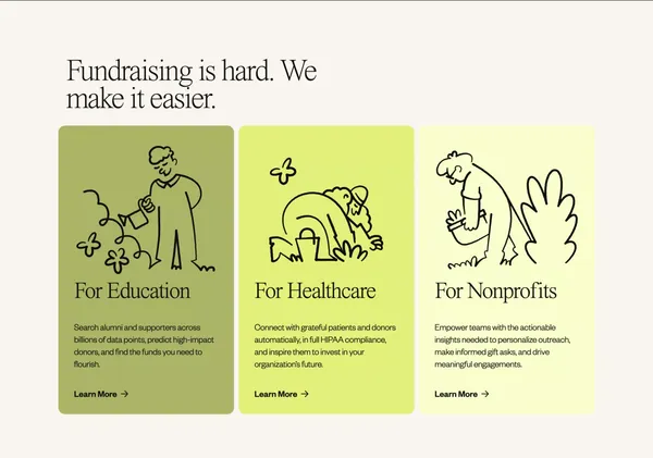 Kindsight - Making Fundraising Easier - Landing design inspiration