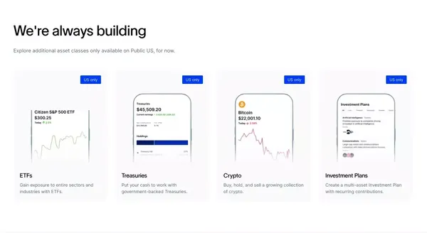 Invest in US markets from anywhere - Public.com - Landing design inspiration