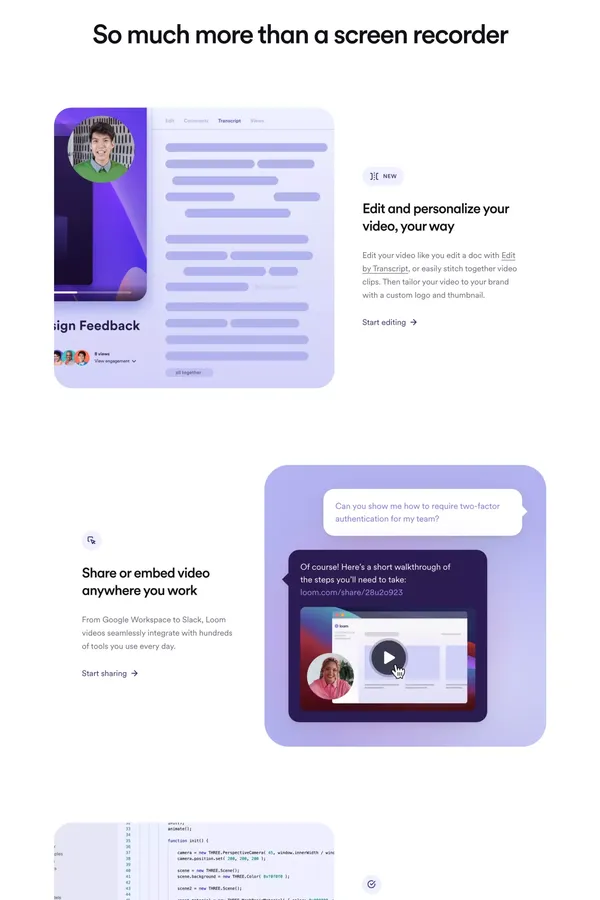 Free screen recorder for Mac and PC | Loom - Landing design inspiration