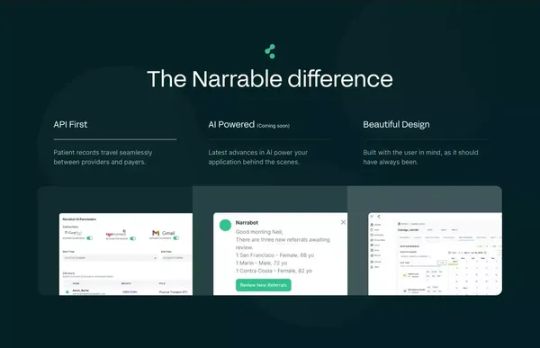 Narrable | The world of home health is changing. - Landing design inspiration
