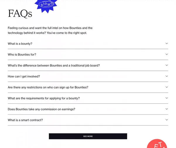 Find and work on your next creative project - Bounties - Landing design inspiration