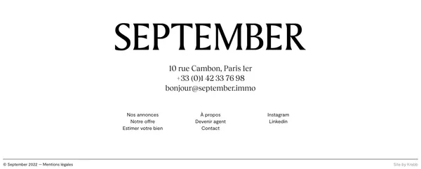 September — Agence immobiliÃ¨re contemporaire - Landing design inspiration