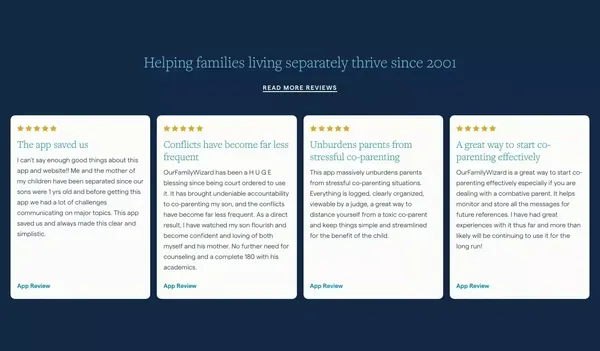 OurFamilyWizard - Best Co-Parenting App for Child Custody - Landing design inspiration