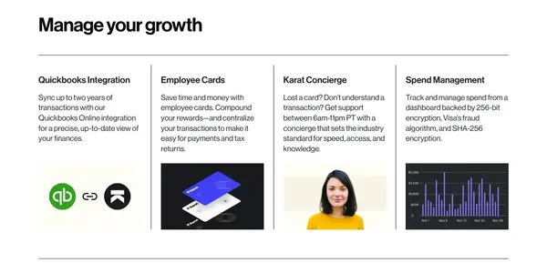 Karat • The Card for Creators - Landing design inspiration
