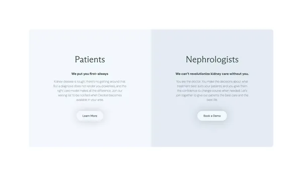 Decibel Health – Kidney Lifestyle Platform - Landing design inspiration