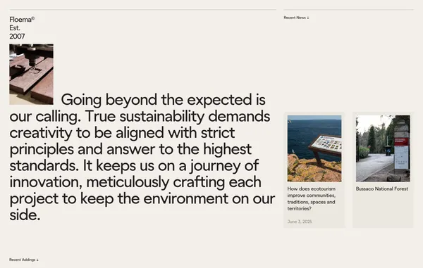Floema® - Spaces for people, made for life. - Landing design inspiration