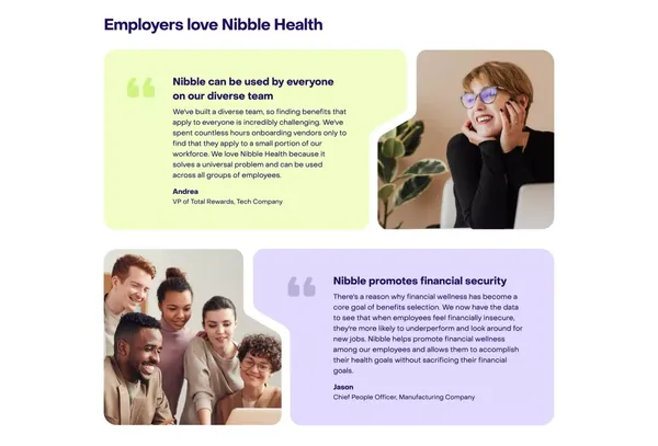 Nibble Health | Your Employee Healthcare Safety Net - Landing design inspiration