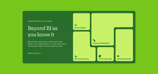 Modern Business Intelligence | Better data, better decisions - Landing design inspiration