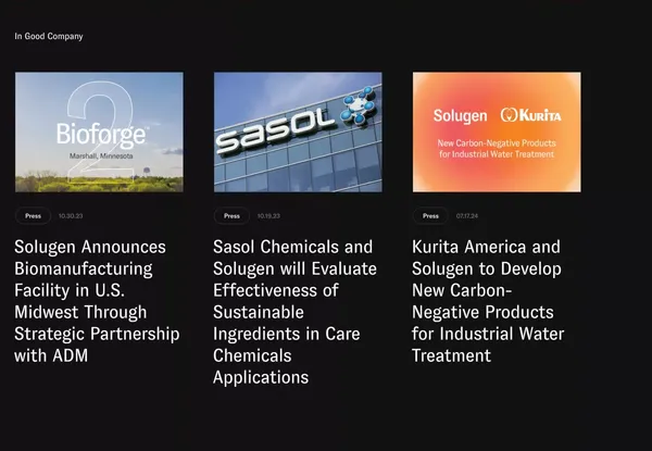 Solugen - Landing design inspiration