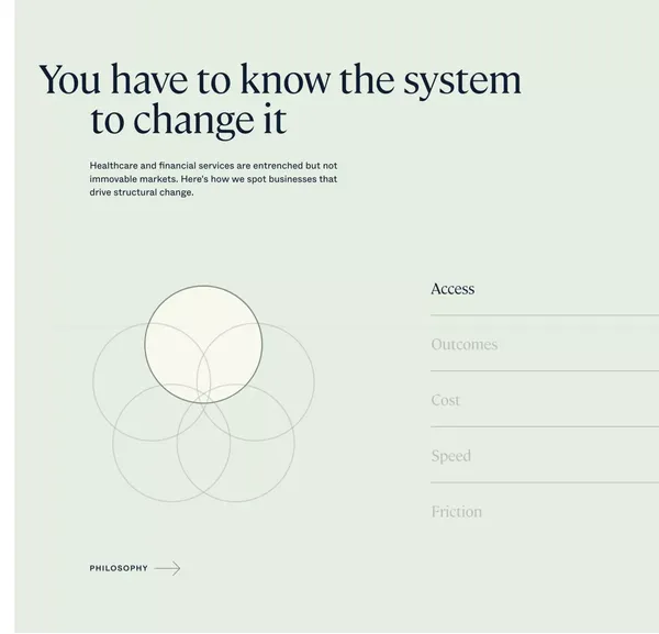 Oak HC/FT | The best connected team in healthcare and fintech - Landing design inspiration
