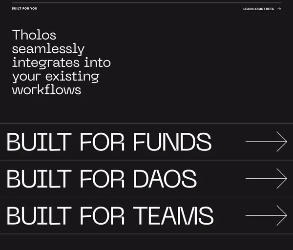 Tholos MPC Crypto Wallet: Friendly & Secure for Funds, DAOs, Companies - Landing design inspiration