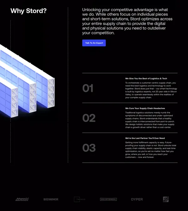 Stord | Make Your Supply Chain A Competitive Advantage - Landing design inspiration