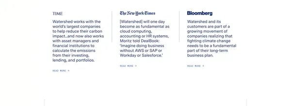 Watershed — The enterprise climate platform - Landing design inspiration