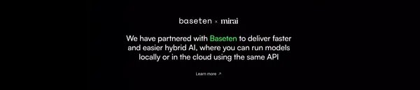 Mirai: On-Device Layer for AI Model Makers & Products - Landing design inspiration