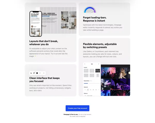 Onepage - Erstelle noch heute deine Seite. Genau so wie du sie dir vorstellst! | Onepage - Landing design inspiration