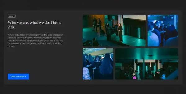 ArK – The new way of growing a tech company - Landing design inspiration