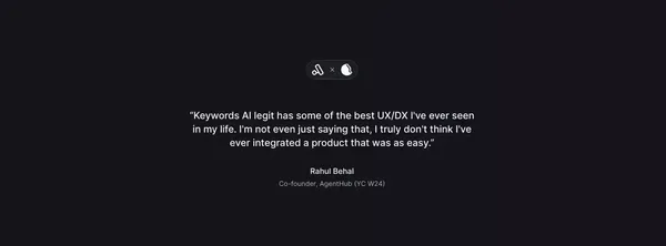 Keywords AI |  Unified DevOps platform to build AI applications - Landing design inspiration
