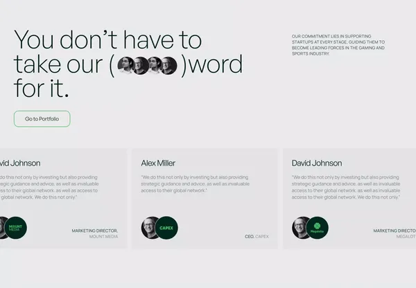 MML Ventures - Landing design inspiration