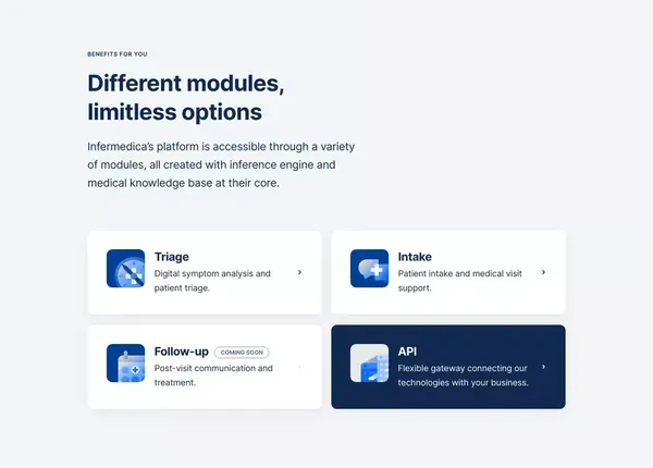 Homepage - Infermedica - Landing design inspiration