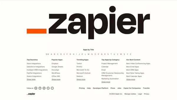 Zapier | Automation that moves you forward - Landing design inspiration