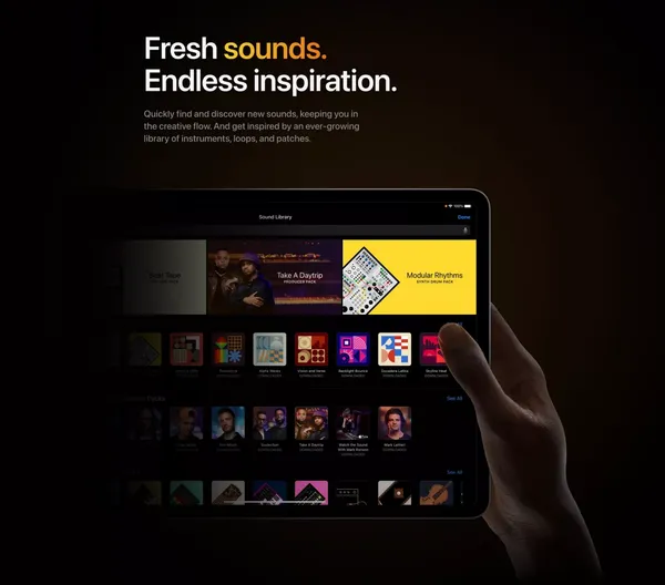 Logic Pro for iPad - Apple - Landing design inspiration