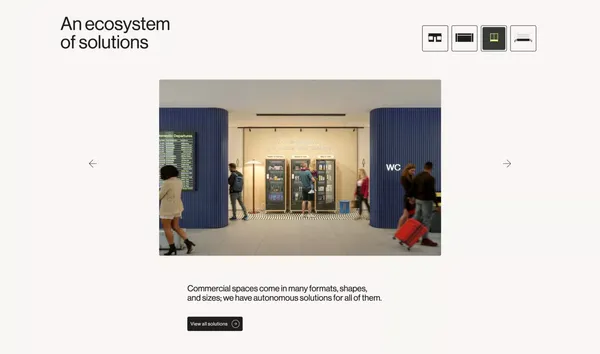 Sensei - Autonomous Retail Experiences - Landing design inspiration