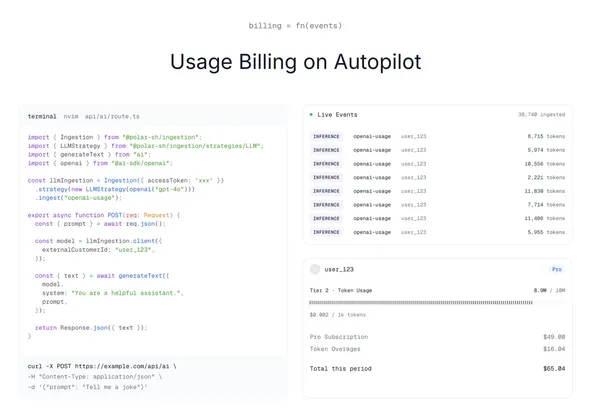 Polar — Monetize your software with ease | Polar - Landing design inspiration
