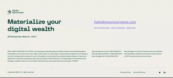 Moon Mortgage - Landing design inspiration