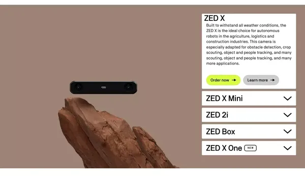 Stereolabs | AI perception for automation - Landing design inspiration