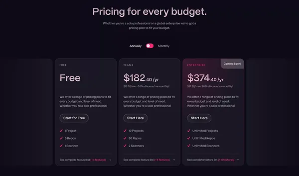 Codefortify - Tuneable ASPM & CSPM - Landing design inspiration