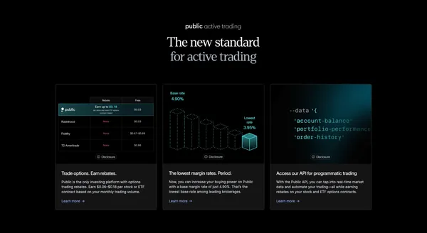 Stocks, Bonds, Crypto, & Options Investing App - Public.com - Landing design inspiration
