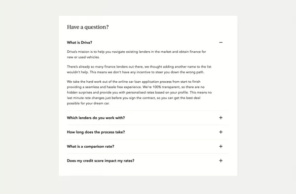 Driva | Your Perfect Loan Match - Landing design inspiration
